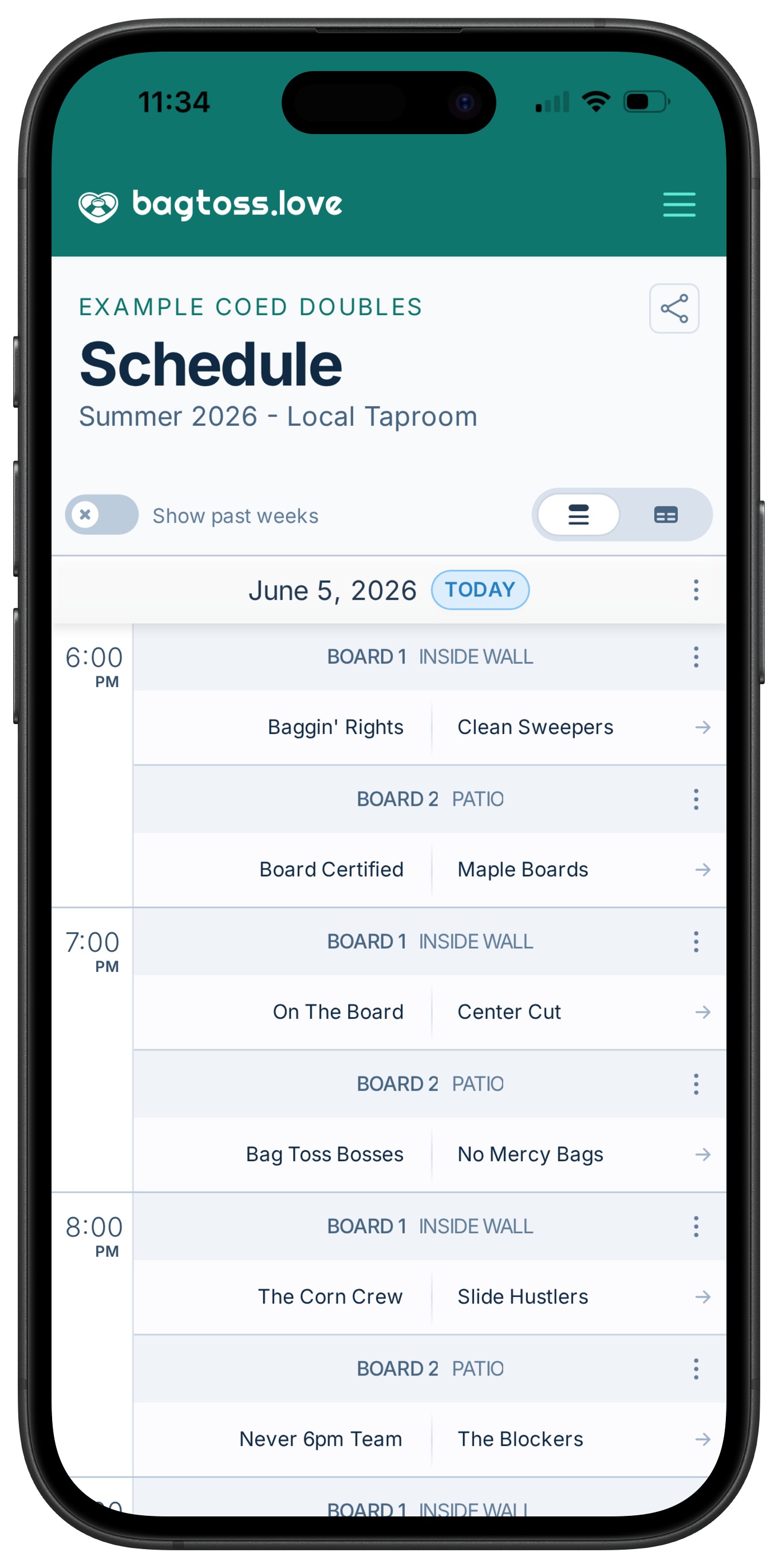 Scheduling form screenshot on a mobile device